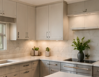 Light shaker kitchen after refacing